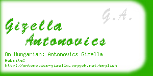 gizella antonovics business card
